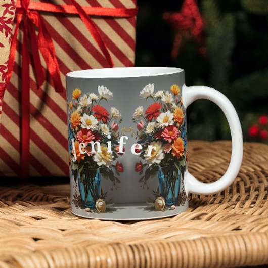 Bouquet de fleur Mug café