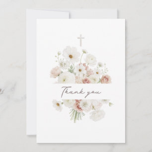 bouquet de fleurs beige blanc carte de remerciemen