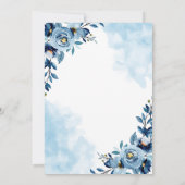 Bouquet de fleurs bleu faire-part de mariage (Dos)