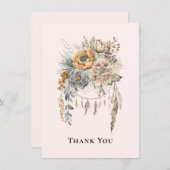 Bouquet de fleurs Boho en Merci de couleurs neutre (Devant / Derrière)