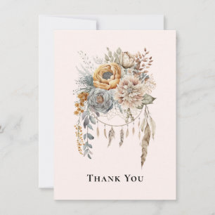 Bouquet de fleurs Boho en Merci de couleurs neutre