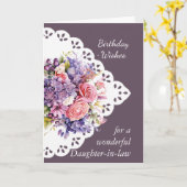 Bouquet de fleurs Carte d'anniversaire de belle-fi (Fleur jaune)