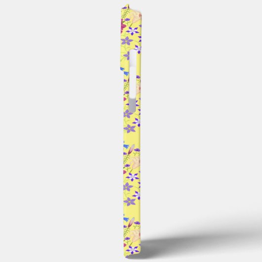 Bouquet de fleurs coque iphone Monogramme jaune (Verso / Gauche)