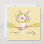 Bouquet de fleurs d'anniversaire Carte plate (Devant)