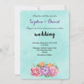 Bouquet de Fleurs d'Aquarelle Invitation Mariage f (Devant)