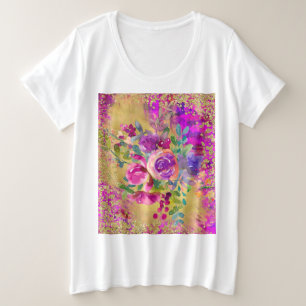 Bouquet de fleurs d'aquarelle sur framboise rose