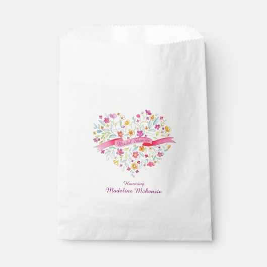 Bouquet de fleurs de coeur sacs cadeau de douche (Devant)