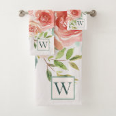 Bouquet de fleurs de rose rose monogrammé (En situation)