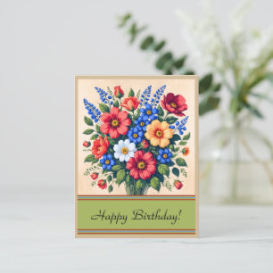 Bouquet de fleurs des années 40 Carte postale d'