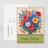 Bouquet de fleurs des années 40 | Carte postale d' (Devant / Derrière)