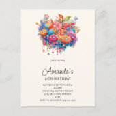 Bouquet de fleurs d'été Invitation d'anniversaire (Devant)