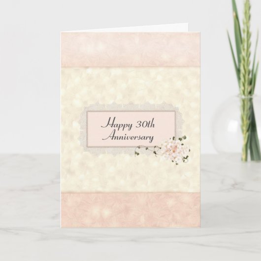 Bouquet de fleurs du 30e anniversaire Carte (Devant)