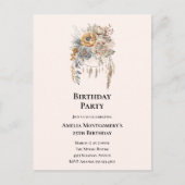 Bouquet de fleurs élégant avec carte d'anniversair (Devant)