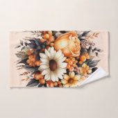 Bouquet de fleurs gris-jaune orange (Serviette à main)