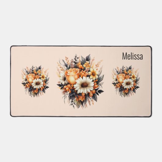 Bouquet de fleurs gris-jaune orange (Recto)