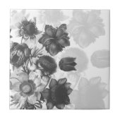 Bouquet de fleurs grises Carreaux céramiques perso (Devant)