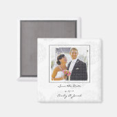 Bouquet de fleurs grises Magnet Réservez la date (Recto/Verso)