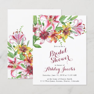 Bouquet de fleurs Lily Invitation de douche nuptia