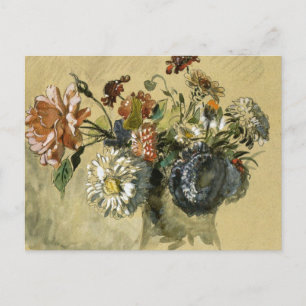 Bouquet de fleurs par Eugene Delacroix Carte posta