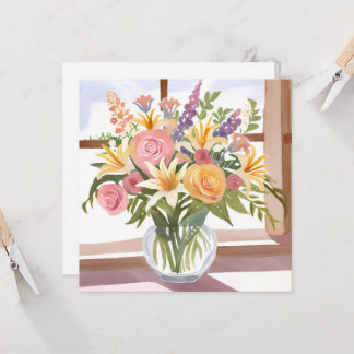 Bouquet de fleurs printanières | Carte florale jol