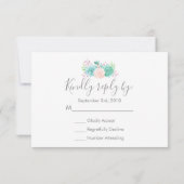 Bouquet de fleurs rose et vert pastel RSVP (Dos)