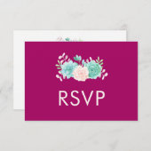 Bouquet de fleurs rose et vert pastel RSVP (Devant / Derrière)