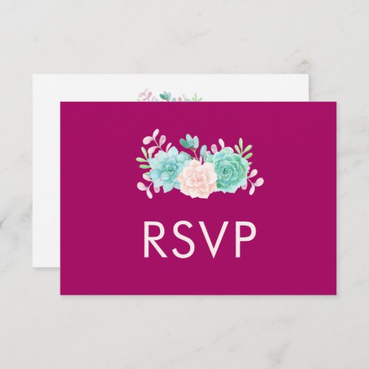 Bouquet de fleurs rose et vert pastel RSVP (Devant / Derrière)