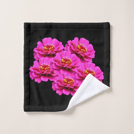 Bouquet de fleurs rose Zinnia (Gant de toilette)