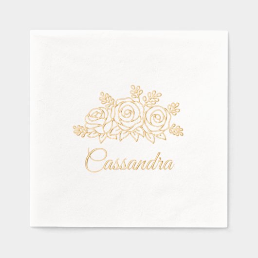 Bouquet de fleurs Roses élégantes Nom personnalisé (Recto)