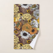 Bouquet de fleurs - roses, pivoines, marguerites e (Serviette à main)