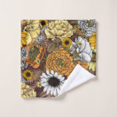 Bouquet de fleurs - roses, pivoines, marguerites e (Gant de toilette)