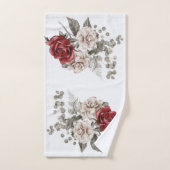 Bouquet de fleurs rouge gris et crème Boho (Serviette à main)