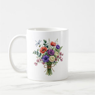Bouquet de fleurs sauvages à l'aquarelle Tasse Dra