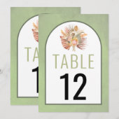 Bouquet de fleurs séchées Carte mariage numéro de  (Devant / Derrière)