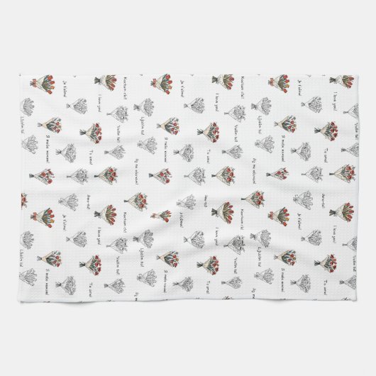 Bouquet de fleurs Serviettes de cuisine (Horizontal)