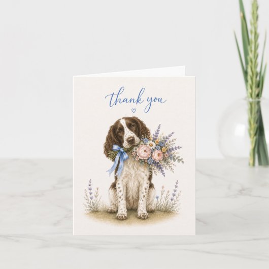 Bouquet de fleurs Springer Spaniel Merci (Devant)