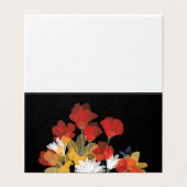 Bouquet de Fluers et Noir Carte pour notes (Outside Unfolded)