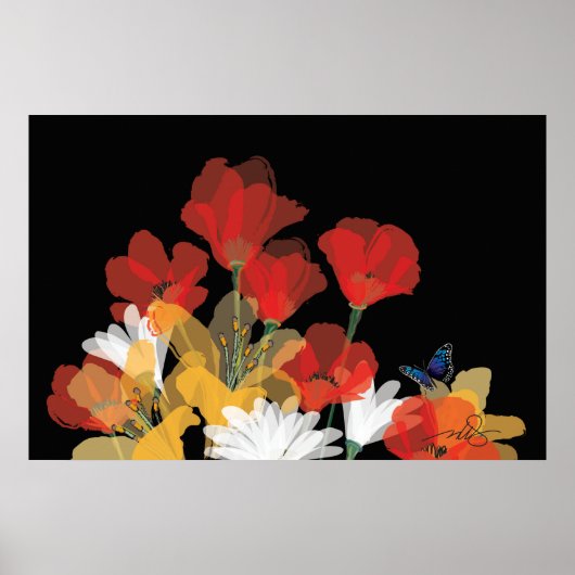 Bouquet de Fluers et Noir Poster (Voorkant)