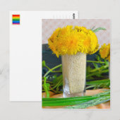 Bouquet de la carte postale des pandelions jaunes (Devant / Derrière)