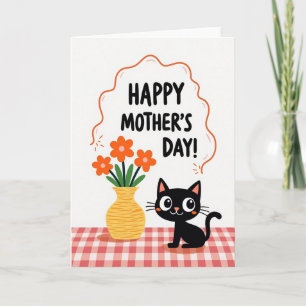 Bouquet de la fête des mères Carte Chat Douce