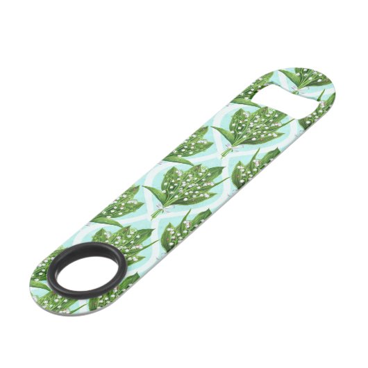 Bouquet de lis de la vallée fleurs sur le bleu (Devant angulaire)