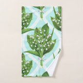 Bouquet de lis de la vallée fleurs sur le bleu (Serviette à main)