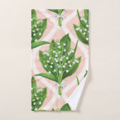Bouquet de lys de la vallée fleurs sur rose (Serviette à main)