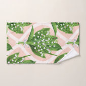 Bouquet de lys de la vallée fleurs sur rose (Serviette à main)