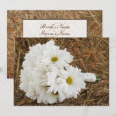 Bouquet de marguerite et foin - invitation de (Devant / Derrière)