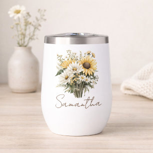Bouquet de marguerites d'été personnalisé avec nom