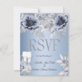 Bouquet de mariage bleu argent floral RSVP Champag (Devant)