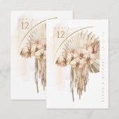Bouquet de mariage Boho Oasis Numéro de table ID95 (Devant / Derrière)