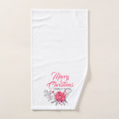 Bouquet de Noël & Joyeux Noël Typographie (Serviette à main)