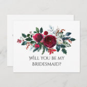 Bouquet De Noël Serez-Vous Ma Carte De Servante D' (Devant / Derrière)